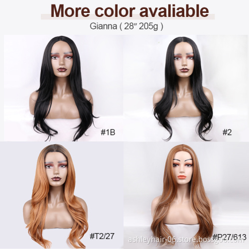 28 inch Kanekalon wig heat resistant blonde fiber ombre synthetic part lace front synthetic hair wigs for black women